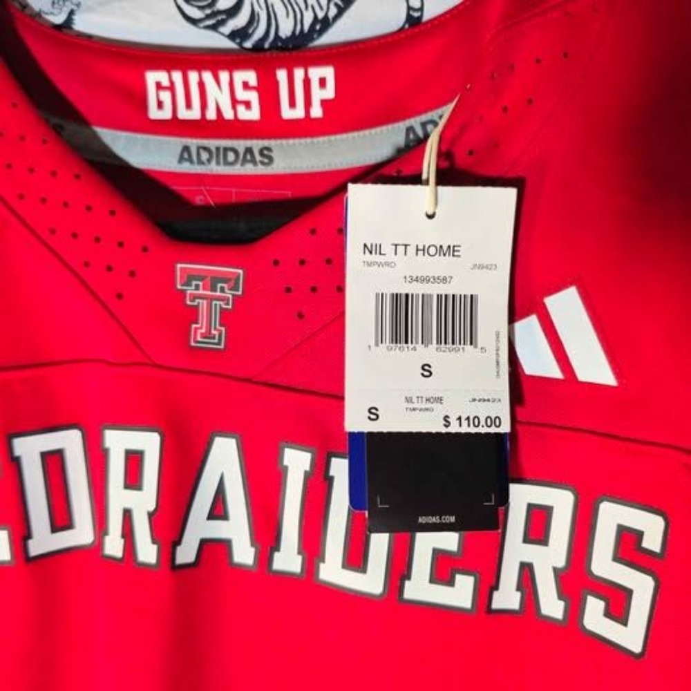 Adidas Texas Tech Red Raiders NIL Blank Nameplate Men's Football Jersey (Small) - Picture 4 of 6